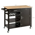 thumbnail image 2 of Costway 4-Tier Wood Kitchen Island Trolley Cart Storage Cabinet Brown, 2 of 11