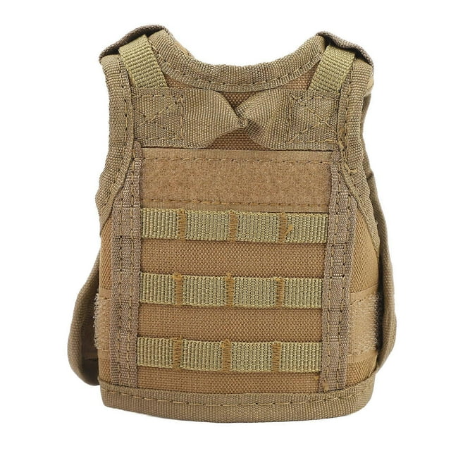 Mini gilet de bière en nylon avec porte-bouteille et manchon pour décoration de bière, kaki