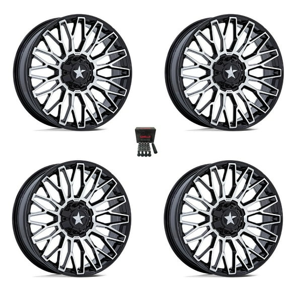 MSA Clubber 14" Wheels Black/Machined Can-Am Maverick X3 / Honda Pioneer 1000