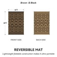 thumbnail image 4 of VUNATE Outdoor Rug Carpet 5'x8' Waterproof Reversible Patio Rug Portable Boho Indoor Outdoor Rug Plastic Straw Rug for Beach RV Camping Garden Picnic Deck Backyard Modern Porch Decor Black and Brown, 4 of 7
