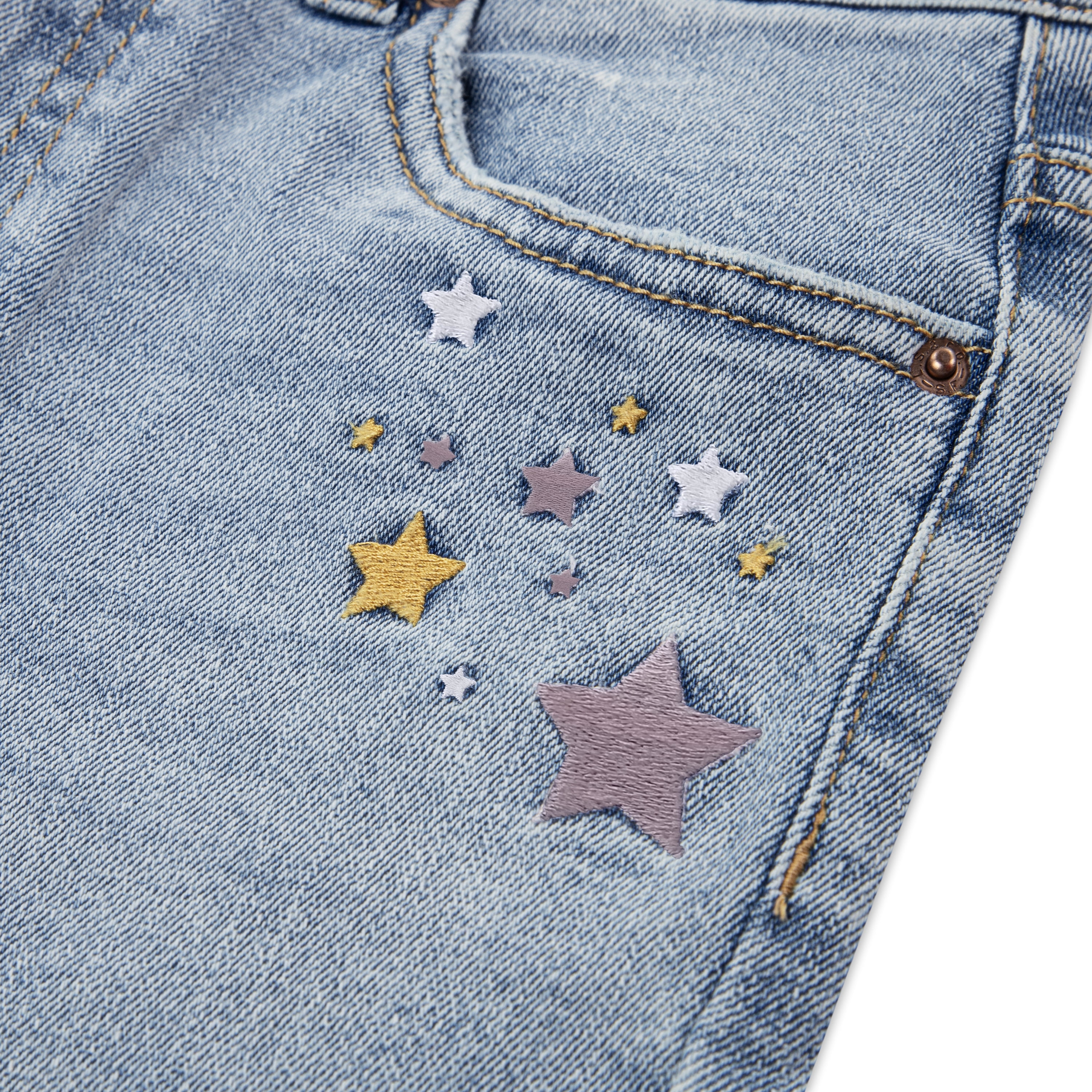 Levi Strauss Signature Girls Embroidered Star Straight Jeans, Sizes 5-18