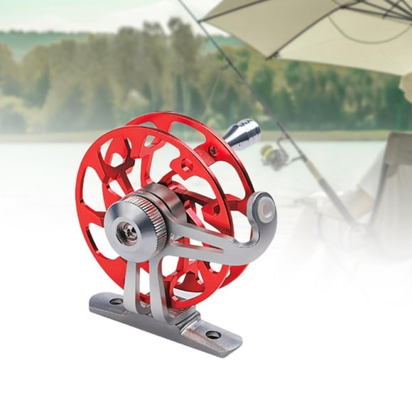 Carrete de pesca con mosca, aparejos de pesca, regalo para pescadores, carrete de mosca portátil y ligero. Rojo