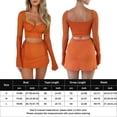 thumbnail image 2 of Vestido Top sexy para mujer y minifalda recortada, jersey, ropa de verano para mujer Ygjytge Naranja T M para Mujer, 2 of 6
