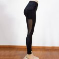 thumbnail image 5 of Pantalones De Yoga Mallas casuales para mujer malla transpirable con bolsillos para deportes de gimnasio (M negro), 5 of 5