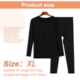 thumbnail image 2 of Juego de ropa interior térmica para hombre, conjunto largo ultrasuave, capa base para esquiar, parte superior e inferior cálidas para invierno (L, XL, XXL) negro, 2 of 6