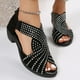 thumbnail image 2 of Amzcrzy Zapatos de mujer,Zapatos de mujer,Zapatillas de mujer, Sandalias de verano para mujer con punta abierta, informales, de color liso Sandalias Mujer Zapatillas De Casa, 2 of 9