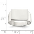 thumbnail image 3 of 925 Sterling Silver 11x15mm Signet Ring Man   For Dad Mens  For Him, 3 of 7