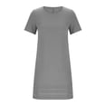 thumbnail image 4 of Robes d'Été Plissées pour Femmes Décontractées en Coton et Lin Robe Midi Tnuic Élégante à Manches Courtes Robe T-Shirt, 4 of 6