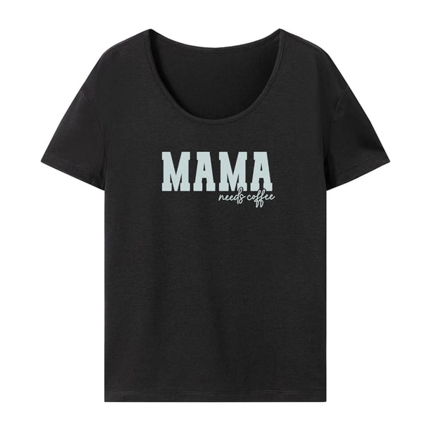 Camiseta de mamá para mujer, camisetas de verano, ropa de calle clásica para mamá, camiseta básica con cuello redondo SG