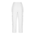 thumbnail image 5 of Leesechin Womens Wide Leg Linen Pants High Waisted Drawstring 100% Linen Flowy Crop Trousers with Pockets, 5 of 6