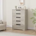 thumbnail image 4 of Kojooin Commode à 5 Tiroirs pour Chambre, Commode Grise avec Poignées Encastrées pour Salon Ou Entrée, 4 of 7