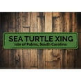 thumbnail image 1 of Sea Turtle Crossing Novelty Sign, Metal Wall Decor - 4x18 inches, 1 of 4