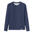 thumbnail image 4 of Conairie Oversized Long Sleeve Shirts For Women Comfortable Loose Crew Neck Solid Color Tunic Tops Lightweight Fall Basic Work Tee Vacation Clothes Navy XXL, 4 of 4