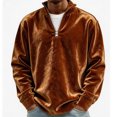 thumbnail image 7 of Guluxicc Solid Velour Sweatshirts for Men Warm Quarter Zip Ribbed Cuffs Mock Neck Long Sleeve Casual Sweatshirts for Fall Winter, 7 of 7