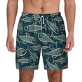 thumbnail image 2 of Picia Fish Style pattern Mens Swim Trunks with Compression Liner Stretch Beach Shorts Quick Dry with Zipper Pockets No-Chafing Board Shorts-Small, 2 of 9