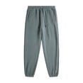 thumbnail image 1 of Puntoco Pantalones casuales de color sólido con cordón en el tobillo para hombre, pantalones largos, 1 of 2