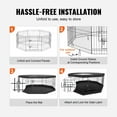 thumbnail image 5 of VEVOR Dog Playpen, 8 Panels Foldable Metal Dog Exercise Pen 24" H Pet Fence Puppy Crate Kennel with Ground Stakes Top Cover + Bottom Pad, 5 of 5