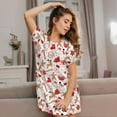 thumbnail image 3 of Fotbe Gingerbread Holiday Sweets Bata de Dormir para Mujer con Estampado, Camisón de Algodón de Manga Corta, Ropa de Dormir Casual, 3 of 6