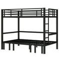 thumbnail image 6 of Newest Full over Full size pull-out Metal Bunk Bed, lower bunk can be pulled out in three sections, top bunk equipped with safety rails, black., 6 of 9