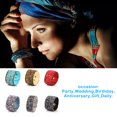 thumbnail image 4 of Sonducket Pulseras anchas de cuero estilo Punk para mujer, brazalete de grava de cristal Natural Ropa, zapatos y accesorios Miscelánea Negro, 4 of 6