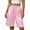 Pink, variant on Fewfanhot Women Silky Satin Knee Length Lounge Shorts Elastic High Waist Loose Casual Sleep Bottoms S-3XL