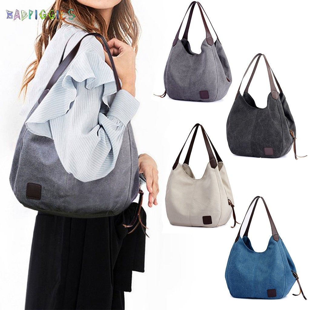 BadPiggies Fashion Women's Multi-pocket Canvas Cross Body Shoudler Bags Handbags Totes Messenger Bag Satchel Purses (White) - image 2 of 9