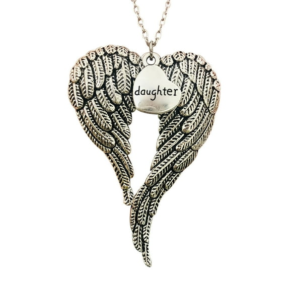 Yuehao Necklaces for Women, Gifts for Women, Part of My Heart Is In Christmas Memorial Angel Wing Ornament Pendant