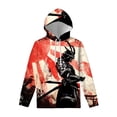 thumbnail image 3 of Sudadera con capucha con estampado de samurái japonés para hombre y mujer, sudadera con capucha con estampado artístico en 3D, manga larga, holgada, informal, para calle, 3 of 4