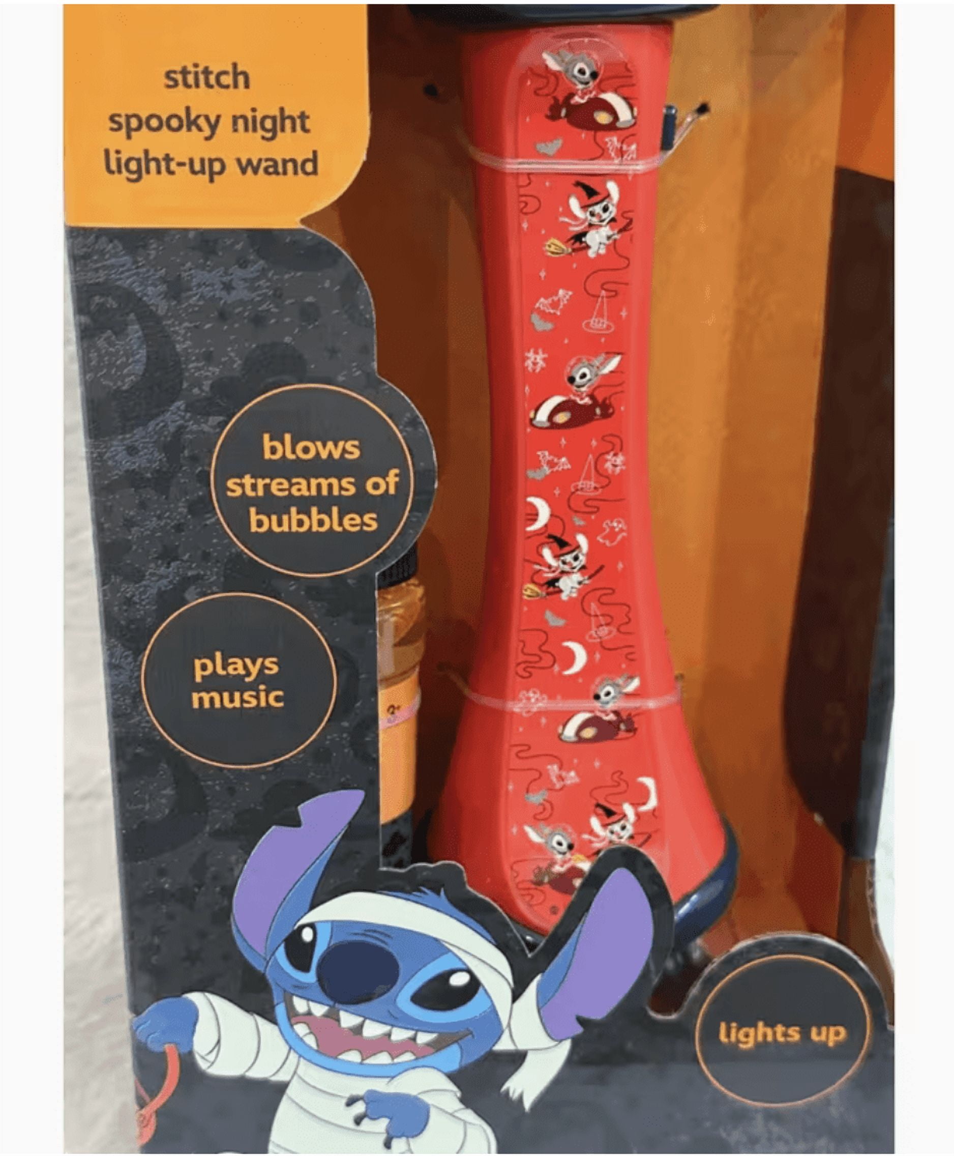 Disney Lilo & Stitch Spooky Night Light Up Bubble Blower, Halloween Bubble Wand