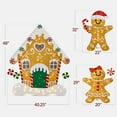 thumbnail image 3 of 3pc Gingerbread Man Family 2D Christmas Yard Decor, 4ft Light Up Holiday Lawn Decoration w/House, 185 LED Lights, 3 of 9
