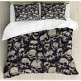 thumbnail image 3 of Ambesonne Skull Grunge Scary Sketchy Graveyard Death Evil Face Horror Theme Design Duvet Cover Set, 3 of 3