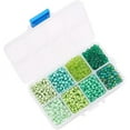 thumbnail image 6 of 1900pcs 6/0 Glass Seed Beads 8 Green Colors Pony Beads 4mm Mini Spacer Beads Loose Craft Beads for Wristlet Bracelet Earring Necklace Jewelry DIY Art Craft Keychain Making, 1.5mm Hole, 6 of 9