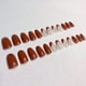 thumbnail image 4 of 24 piezas de uñas prensadas medianas, uñas postizas de almendra con pegamento para uñas, uñas postizas con diseños, uñas acrílicas, pegamento en uñas para mujeres y niñas (marrón)n, 4 of 5