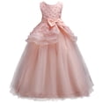 thumbnail image 7 of XEGLSBU Girls Dresses Fall and Shine Long Formal Dress for Girls Elegant Party Gown with Sequin z260522-c-Pink Size 11-12 Years, 7 of 7
