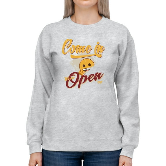 Welcome Vibes - Open Sign Emoji Graphic Women's Sweatshirt