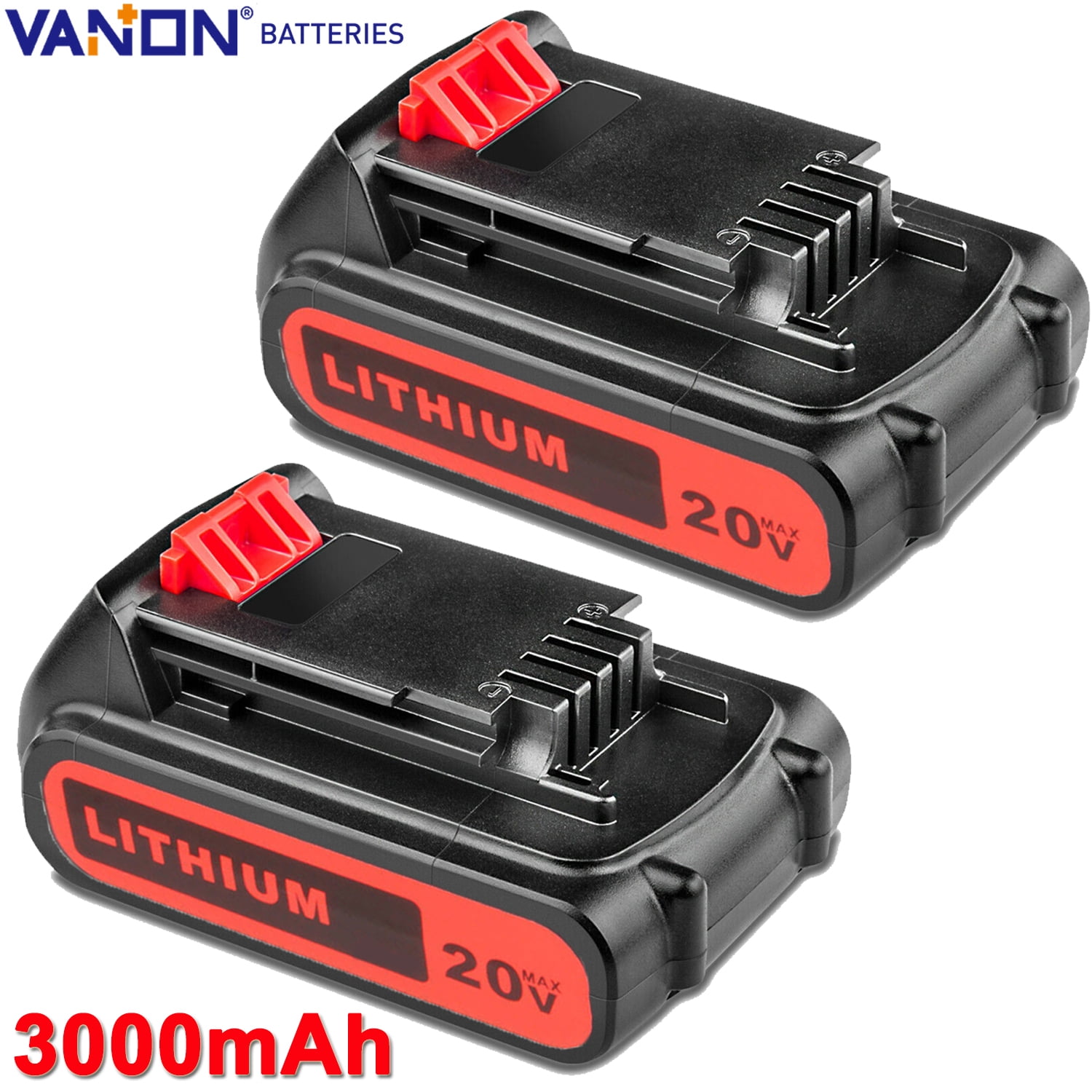 2-PACK 20V LITHIUM BATTERY FOR BLACK & DECKER 20 VOLT LBXR20 LB20 LI-ION 3.0AH LBXR20-OPE LBXR2020 LBXR2020-OPE LB2X4020
