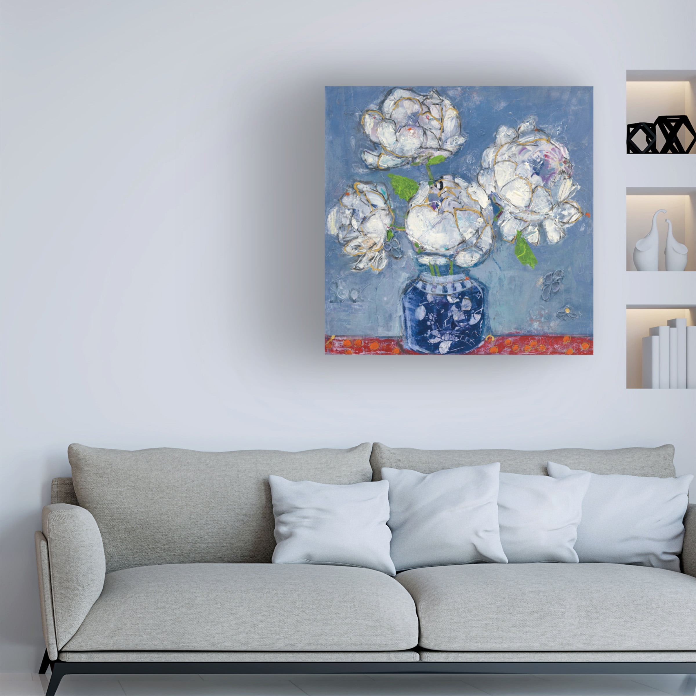 Trademark Fine Art 'Vase of Peonies' Canvas Art by Kellie Day