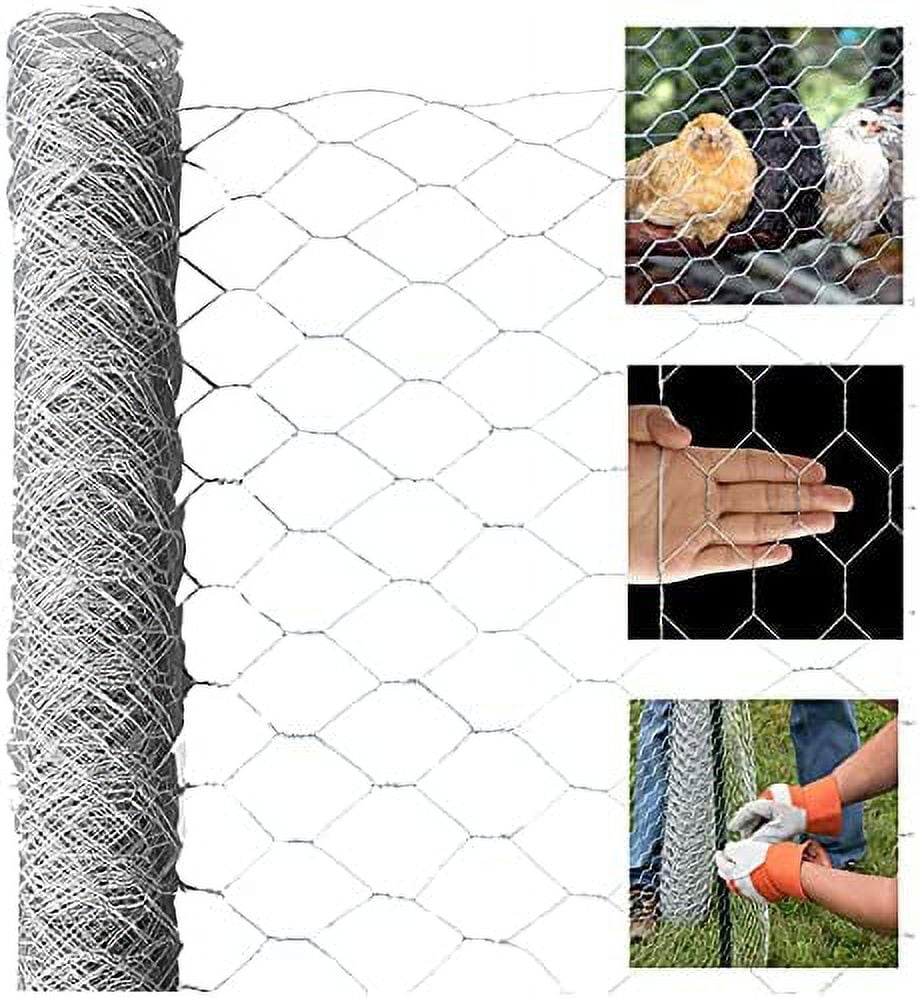 netuera Galvanized Poultry Net 72"x150' Metal Mesh Fencing Chicken Wire 2" Holes Rustic