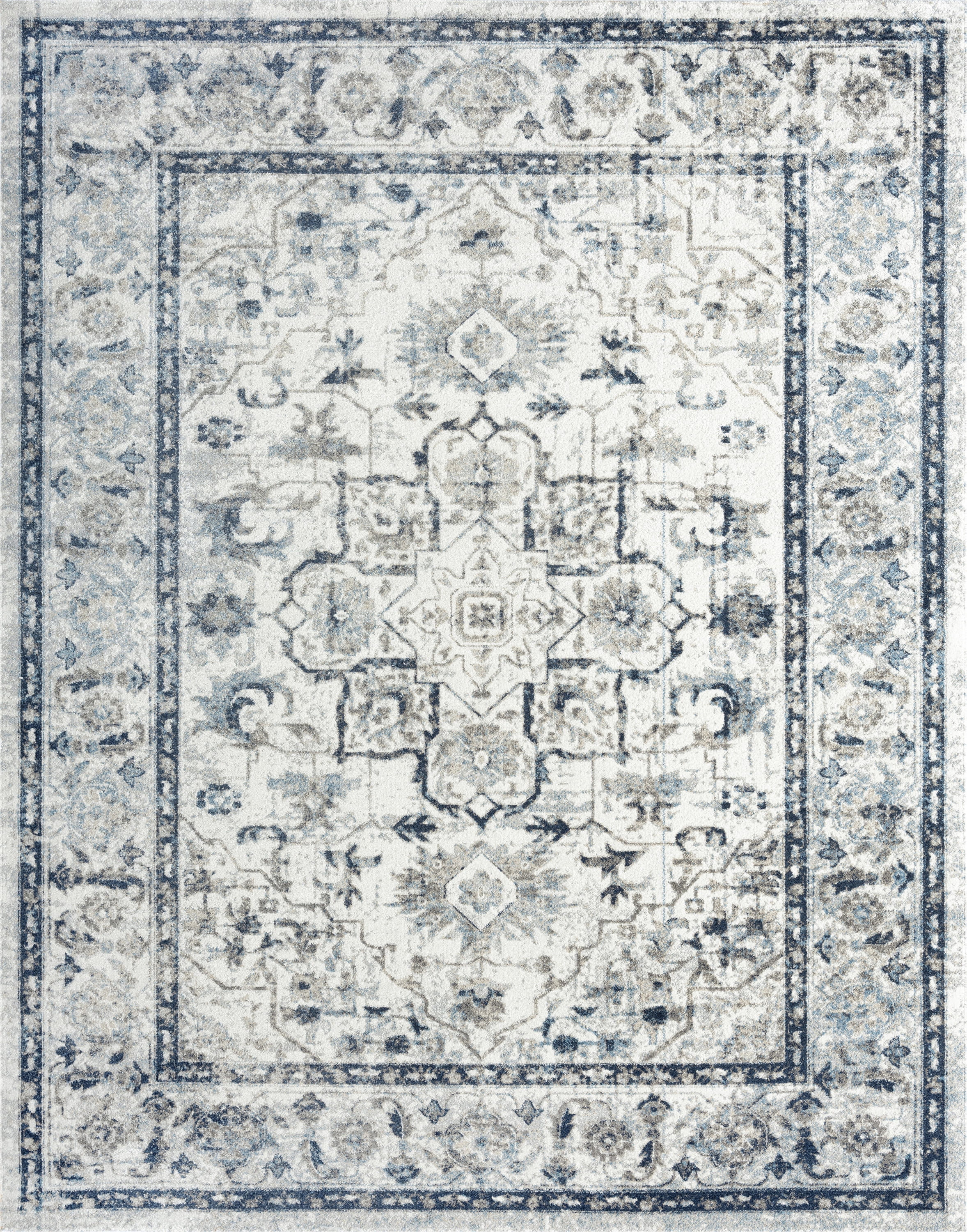 Traditional 9x12 Area Rug (8'9'' x 11'3'') Oriental Cream, Cream Living Room Easy to Clean