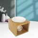 thumbnail image 2 of Portavelas de cerámica para té, quemador de aceite esencial de madera, difusor de velas fundidas para meditación, baño, dormitorio, uso doméstico. Cuatro lados de madera, 2 of 8