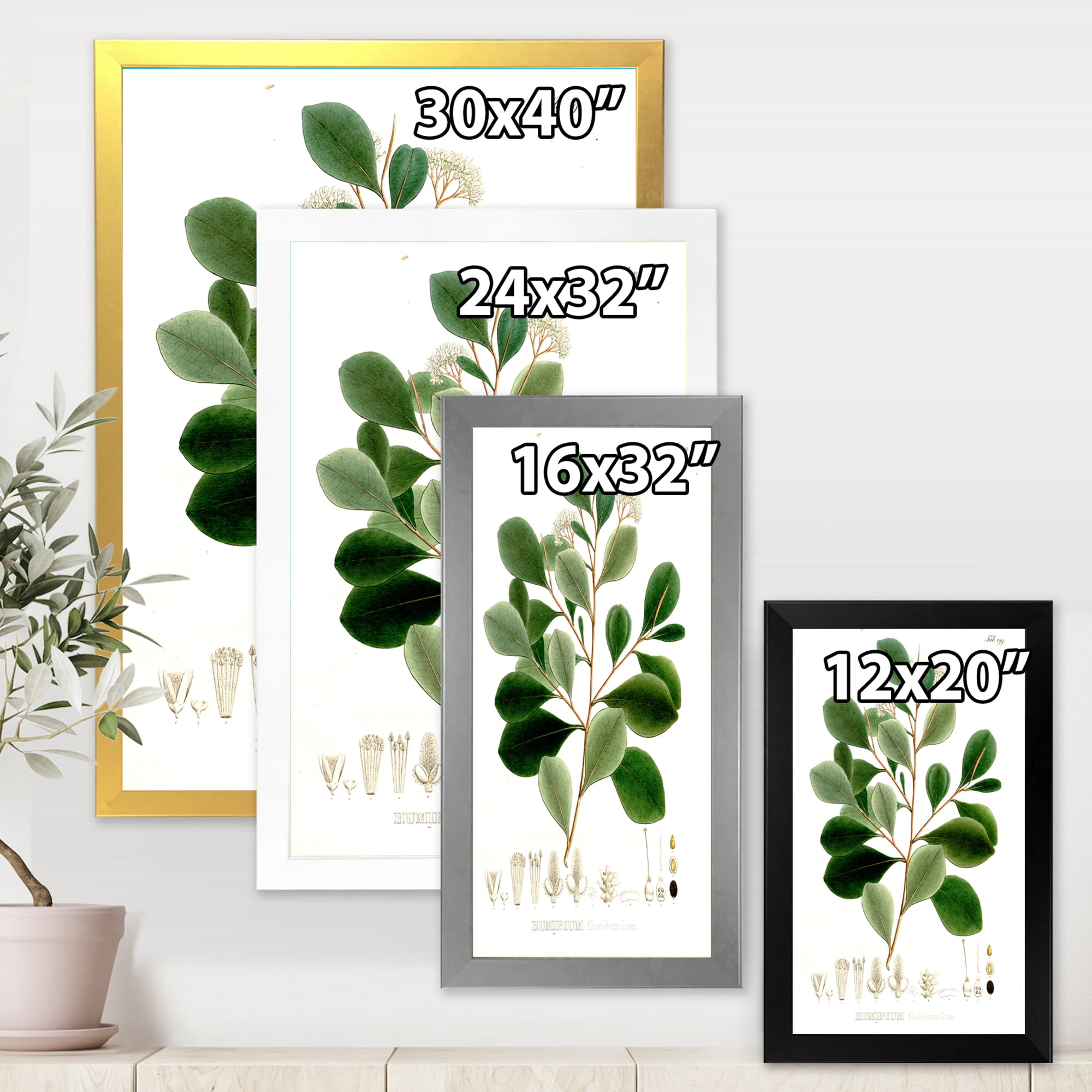 Designart 'Ancient Botanicals IV' Traditional Framed Art Print