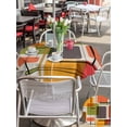 thumbnail image 4 of Outdoor Tablecloth with Umbrella Hole and Zipper, Green Orange Geometric Round Table Cloth 60 Inch Waterproof Tablecloth, Modern Abstract Art Luxury Picnic Table Cover for Patio Camping, 4 of 7