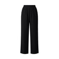 thumbnail image 7 of Thousandth Womens Pull On Wide Leg Pants Casual Crinkle Textured Loose Fit Lounge Trousers Trendy Beach Vacation Wear for Women, 7 of 7