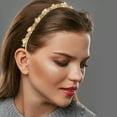thumbnail image 3 of Unique Bargains 1Pc Bling Rhinestone Headband Unspecified Shapes Champagne Rhinestone Headband for Women 4.92"x0.59", 3 of 7