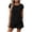 Black, variant on Womens Two Piece Matching Sets Summer Short Sleeve Top and Shorts Short Sets Cotton Linen Lounge Outfits for HomewearWineL