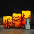 thumbnail image 1 of Halloween Candles Battery Operated Halloween Flameless Candles  Halloween Decorations Indoor Halloween Decor Real Wax LED Halloween Pillar Candles with 6 Hour Timer  Castle  Witch  Bats D, 1 of 6