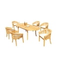 thumbnail image 4 of Grade-A Teak Dining Set: 6 Seater 7 Pc: 94" Oval Table And 6 Lenong Arm Chairs Outdoor Patio WholesaleTeak #51LN2207, 4 of 5
