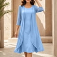 thumbnail image 2 of Levmjia Women's 2 Piece Outfit Set Chiffon Cardigan with Sleeveless Dress Long Summer Set V Neck Zip Back Cocktail Party Maxi Dress with Kimono, 2 of 9