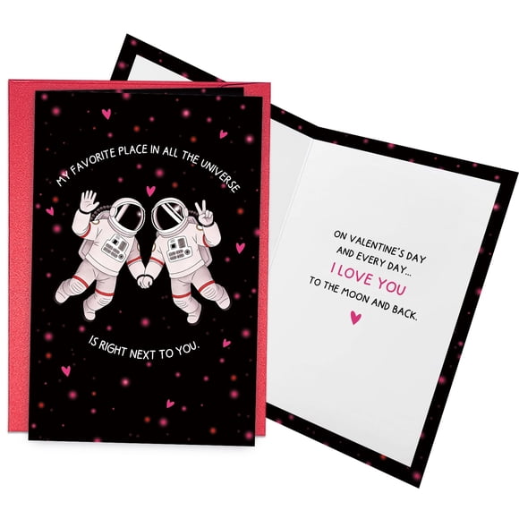 Tarjeta de San Valentín RollupJoy Funny Space for Him Her