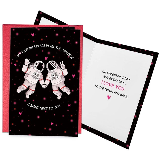 Tarjeta de San Valentín RollupJoy Funny Space for Him Her